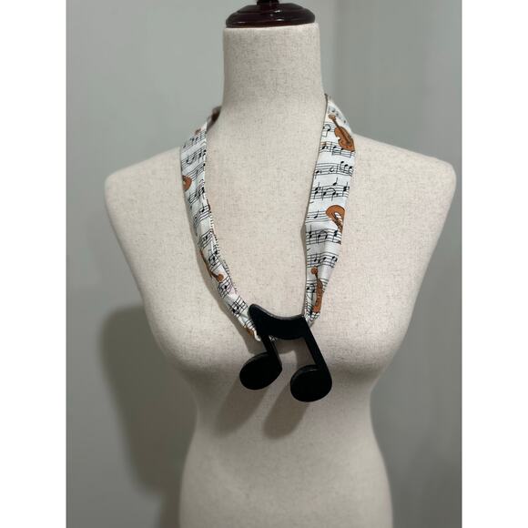 This Is  A Necklace With A Wooden Two - Eighth Note Pendant - Picture 4 of 5